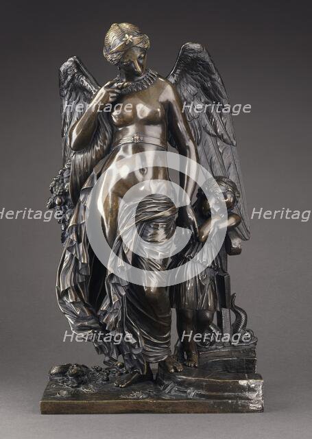 Allegorical Group (Jean de la Fontaine's 'Fortune and the Young Child' (?), between c1830 and c1840. Creator: James Pradier.