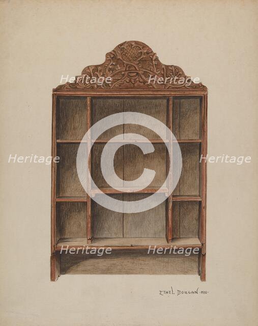 Hand Carved Cabinet, 1938. Creator: Ethel Dougan.