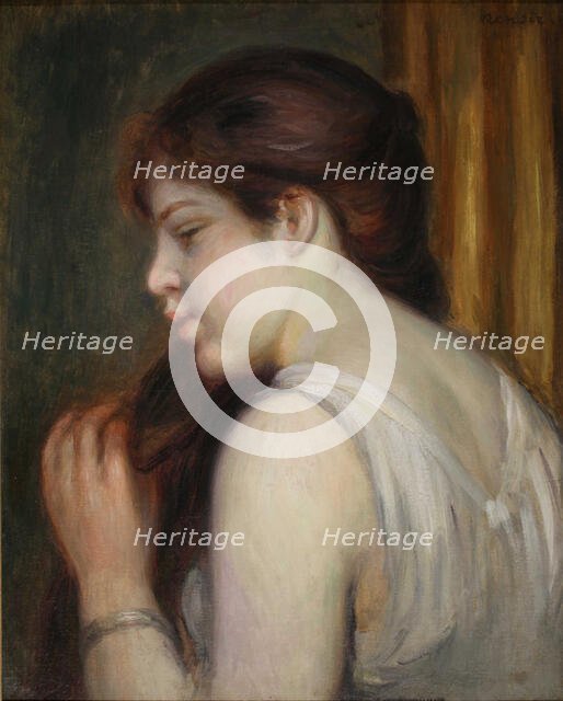 Jeune fille se peignant (Young girl combing her hair), c1892. Creator: Renoir, Pierre Auguste (1841-1919).