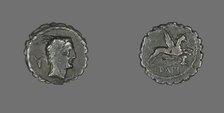 Denarius Serratus (Coin) Depicting the Goddess Juno Sospita, about 79 BCE. Creator: Unknown.