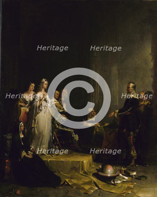 Columbus before the Queen, 1841. Creator: Peter Frederick Rothermel.