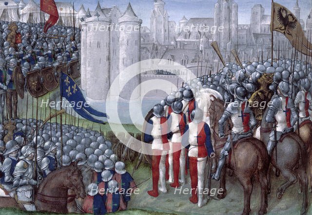 Crusaders besieging Damascus, late 15th century.  Creator: Unknown.