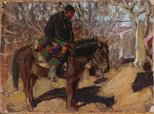 Native American on Horseback, 1925. Creator: Akseli Gallen-Kallela.