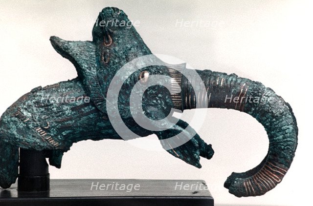 Bronze Sculpture with Gold Incrustations. Artist: Unknown