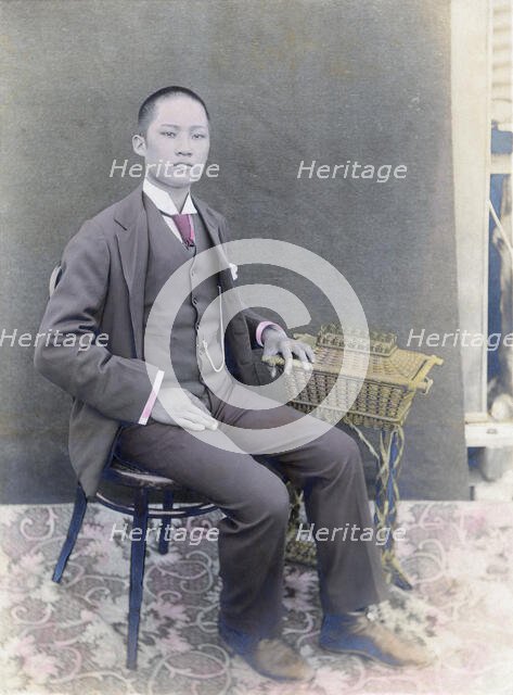 Chinese man who owned an orange orchard in Newcastle California, 1902. Creator: Robert Augustus Henry L'Estrange.