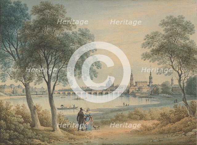 View of Dresden from the West, 1833. Creator: Christian Gottlob Hammer.