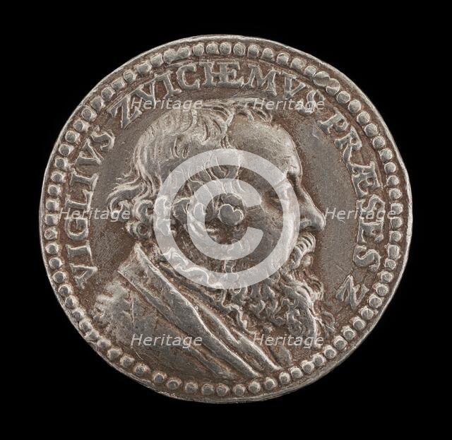 Viglius van Aytta of Zuichem, 1507-1577, Lawyer and Humanist [obverse]. Creator: Jacques Jonghelinck.