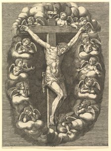 The Crucified Christ Surrounded by Mourning Angels, 1575-1679. Creator: Giorgio Ghisi.