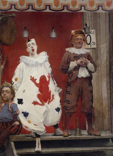 Grimaces et misère - Les Saltimbanques (clown blanc et bonisseur), 1888. Creator: Fernand Pelez.