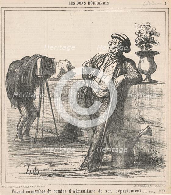 Posant en membre du comice d'Agriculture de son département, 1865.  Creator: Honore Daumier.
