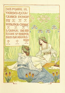 Painting in a garden, 1899. Creator: Walter Crane.