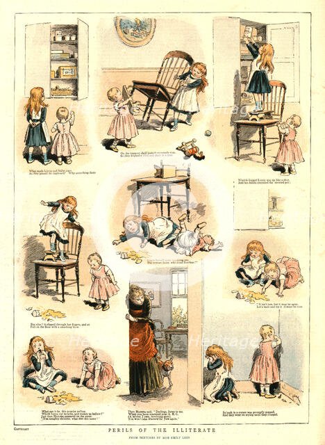 ''Perils of the Illiterate; After Sketches by Miss Emily Lees', 1888. Creator: Unknown.