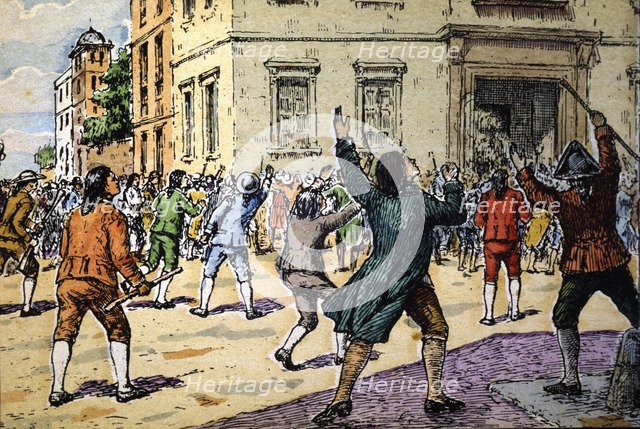 Mutiny of Aranjuez on March 17, 1808, repression of civilian-military revolt promoted by supporte…