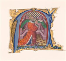 Initial N (?) with David in Prayer, 1430s. Creator: Master of the Cypresses.