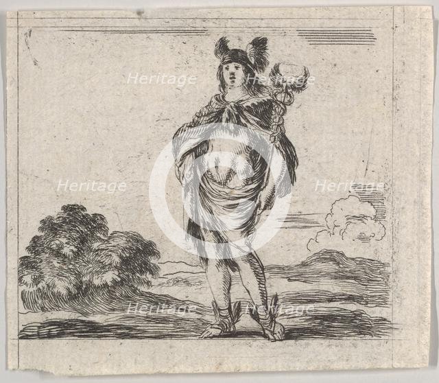 Mercury, from 'Game of Mythology' (Jeu de la Mythologie), 1644. Creator: Stefano della Bella.