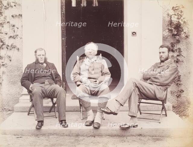 Rupert Potter, John Everett Millais and an Unidentified Man at Dalguise, from an album...Millais. Creator: Unknown.