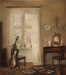 Interior with a Cello. Creator: Holsøe, Carl (1863-1935).
