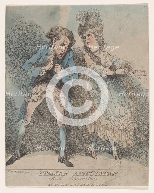 Italian Affectation, Real Characters, 1786-91., 1786-91. Creator: Thomas Rowlandson.