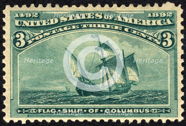 3c Flagship of Columbus single, 1893. Creator: Unknown.