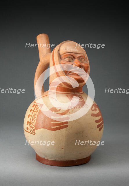 Vessel in the Form of a Figure with Sculpted Head and Arms and Hands Painted on..., 100 B.C./A.D. 50 Creator: Unknown.
