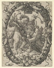 Two Angels with a Peapod, 1533. Creator: Master H.L.