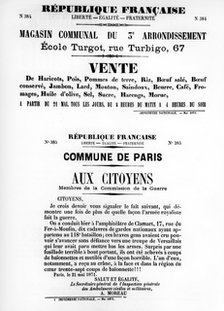 Vente, from French Political posters of the Paris Commune,  May 1871. Artist: Unknown