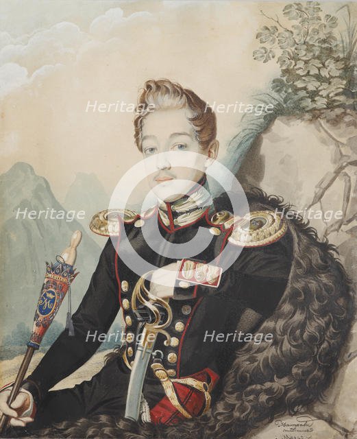 Portrait of Vasily Petrovich Milyukov (1814-1872), 1839. Creator: Hampeln, Carl, von (1794-after 1880).