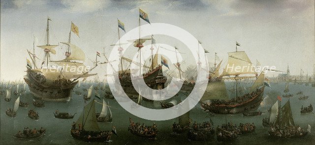 The Return to Amsterdam of the Second Expedition to the East Indies, 19 July 1599. Artist: Vroom, Hendrick Cornelisz. (1562/3-1640)