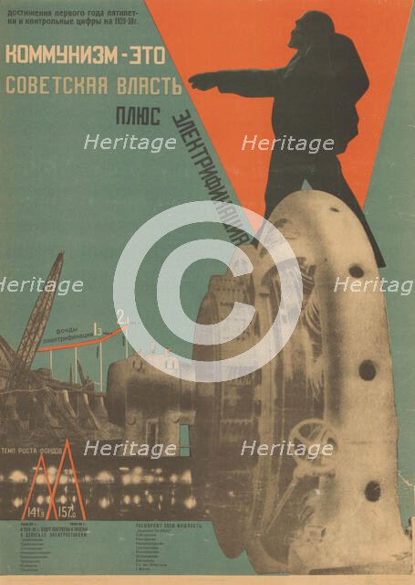 Communism is Soviet government plus the electrification of the whole country, 1930. Creator: Klutsis, Gustav (1895-1938).