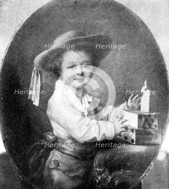 Beautiful Children at the Grafton Gallery: The House of Cards, 1763-1788 - F. H. Drouais, (1895). Creator: Unknown.