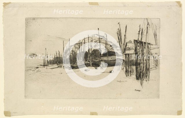 Fishing Boats, Hastings, 1877. Creator: James Abbott McNeill Whistler.