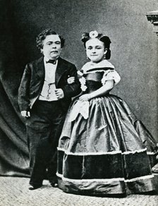 Two dwarfs: "Tom Thumb" (Charles Sherwood Stratton) (1838-1883) and his wife Lavinia... , c1865. Creator: Unknown.