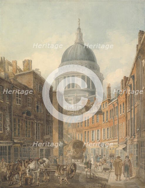 St. Paul's Cathedral from St. Martin's-le-Grand, ca. 1795. Creator: Thomas Girtin.