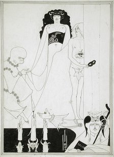 Enter Herodias. Illustration for Salome by Oscar Wilde. Artist: Beardsley, Aubrey (1872–1898)