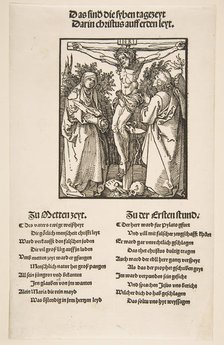 Christ on the Cross between the Virgin and Saint John (first sheet of two), 1510. Creator: Albrecht Durer.