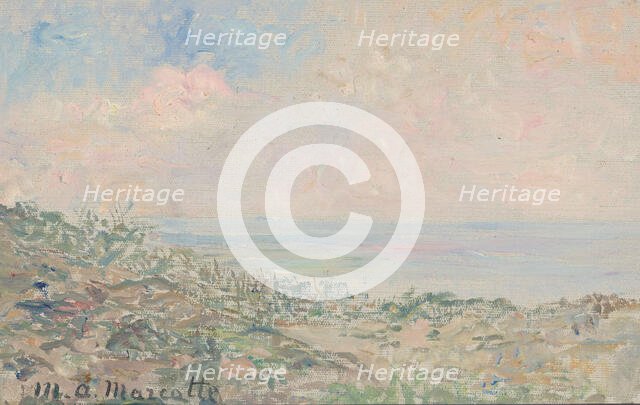 Dunes with seascape, 1879-1918.  Creator: Marie Antoinette Marcotte.