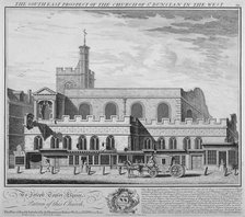 South-east view of the Church of St Dunstan in the West, Fleet Street, City of London, 1737. Artist: William Henry Toms