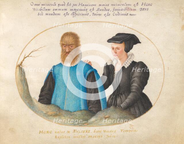 Plate 1: Pedro González (Petrus Gonsalvus) and His Wife, Catherine, c. 1575/1580. Creator: Joris Hoefnagel.