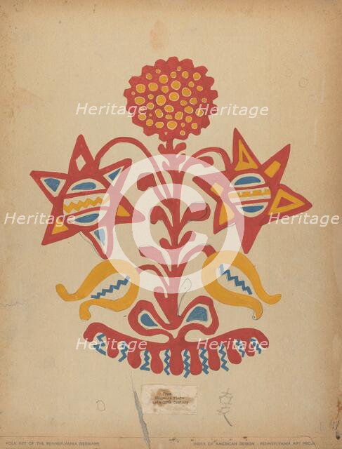 Drawing for Plate 11: From the Portfolio "Folk Art of Rural Pennsylvania", c. 1939. Creator: Unknown.