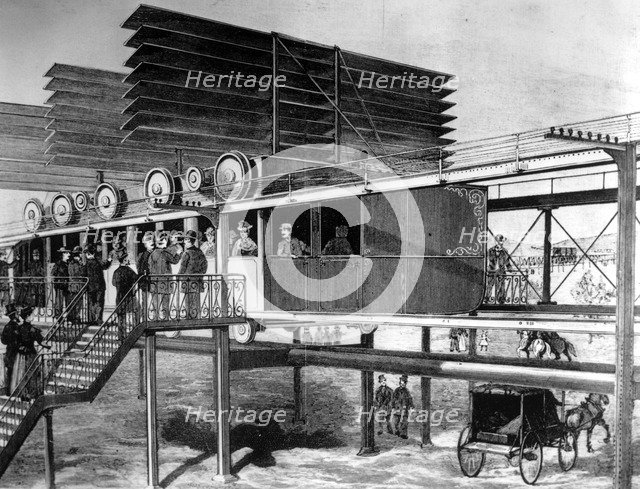 The Chase-Kirchner Aerodromic Railway, 1894. Artist: Unknown