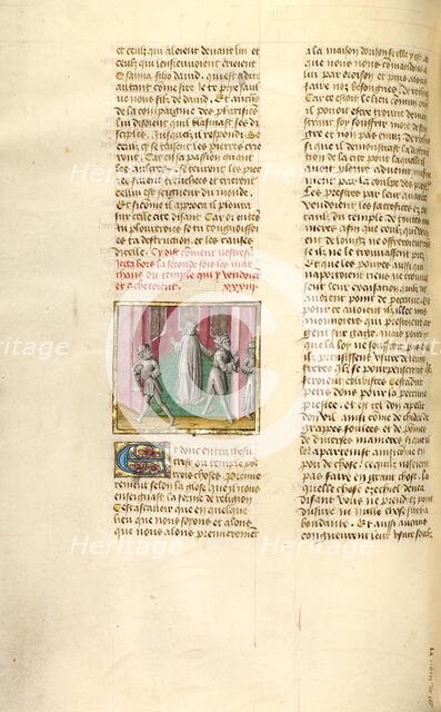 The Cleansing of the Temple; Miroir Historial, about 1475. Creator: Unknown.