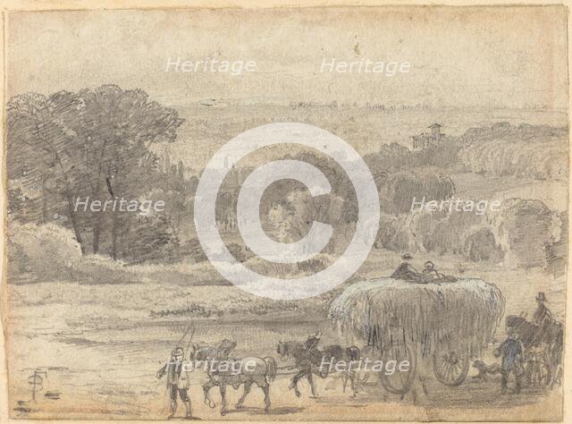 An Evening Landscape with a Hay Wagon. Creator: Birket Foster.
