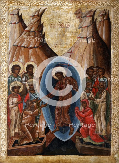 The Descent into Hell, Early16th cen.. Artist: Russian icon  
