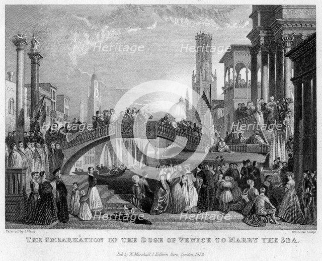 'The Embarkation of the Doge of Venice to Marry the Sea', 1829.Artist: William Cooke