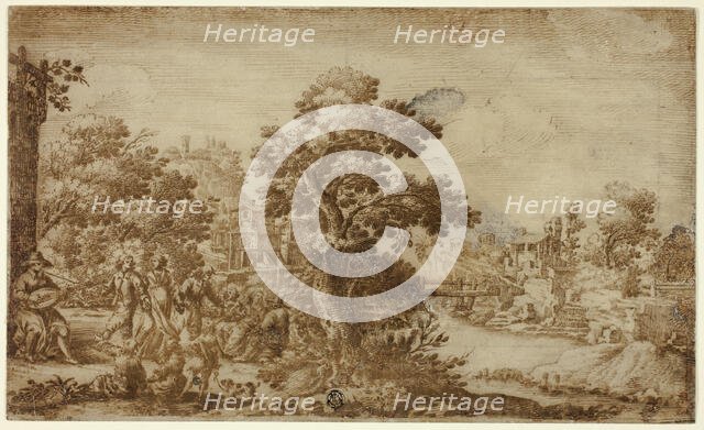 Landscape with Dancers and Musicians, n.d. Creator: Ercole Bazicaluva.