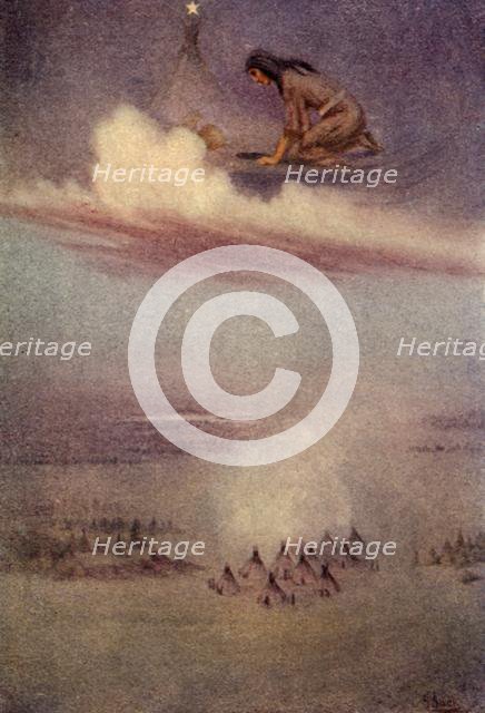 "Gazing downward, she saw the camp of the Blackfeet"', 1914. Creator: Unknown.