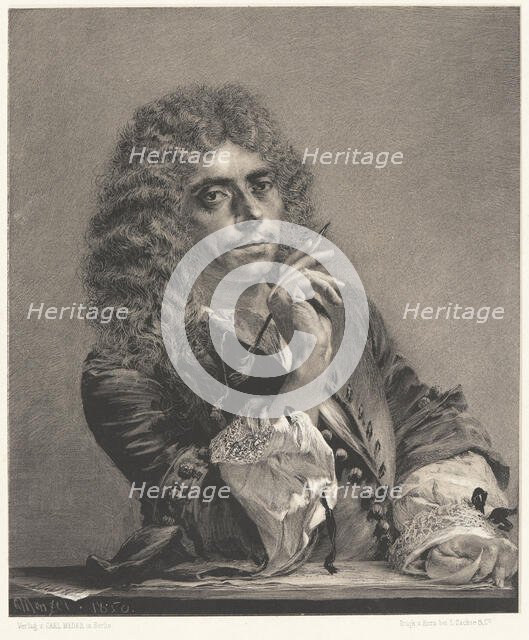 Portrait of the Poet Molière (1622-1673) , 1850. Creator: Menzel, Adolph Friedrich, von (1815-1905).