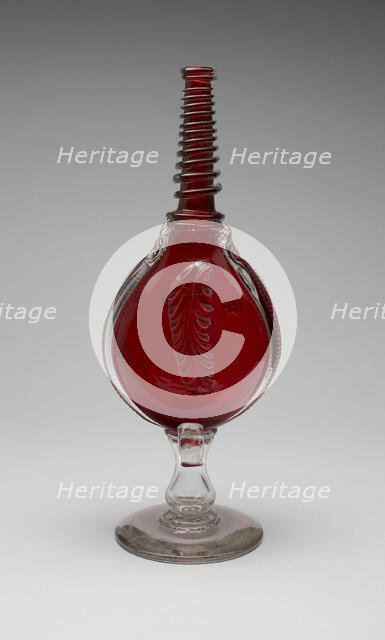 Bottle, 1840/60. Creator: Boston and Sandwich Glass Company.