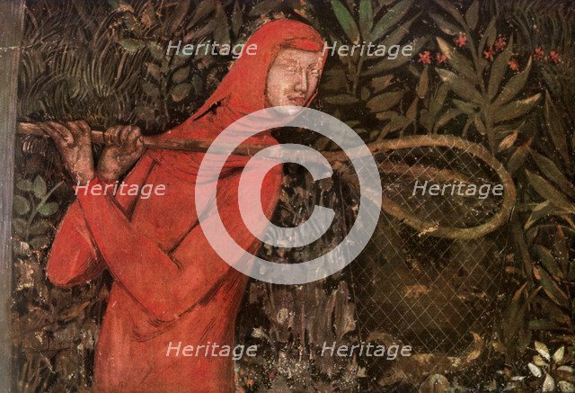 'Fishing', fragment of a fresco, 14th century (1909). Artist: Unknown