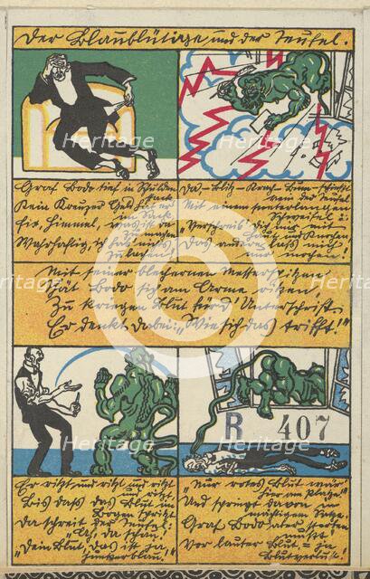 The Blue-Blooded Man and the Devil (Der Blaublütige und der Teufel), 1911. Creator: Moritz Jung.